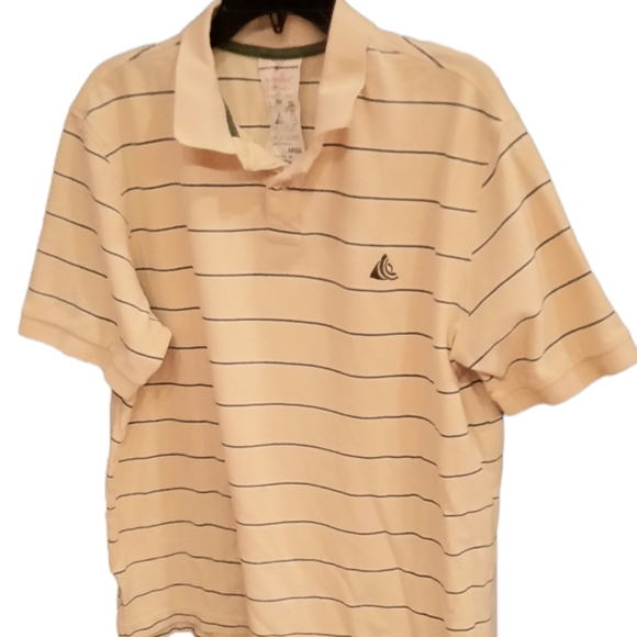 Wonderwall Surf Utility Steve & Barry Short Sleeve Striped POLO Shirt Knit Sz L - Picture 2 of 4